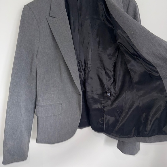 EXPRESS Womens 12 Charcoal Gray Long Sleeve 1 Button Blazer Suit Coat RR8 - Picture 4 of 6